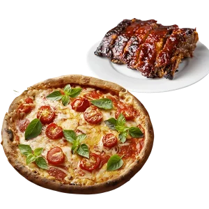 Family Pizza And Lrg Ribs
