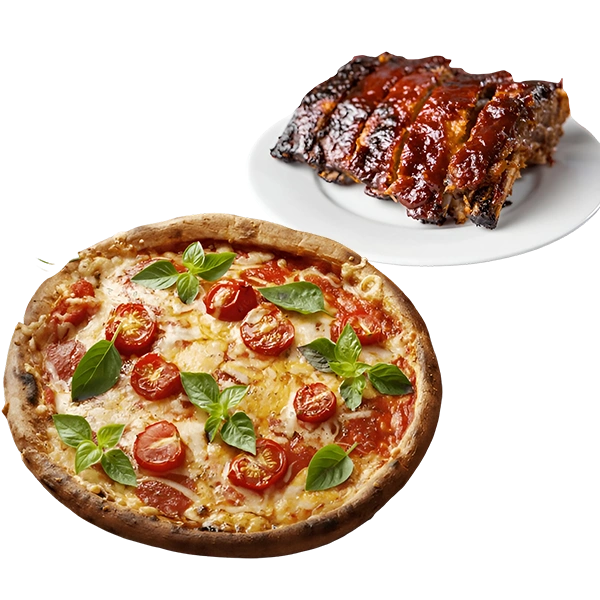 Family Pizza And Lrg Ribs