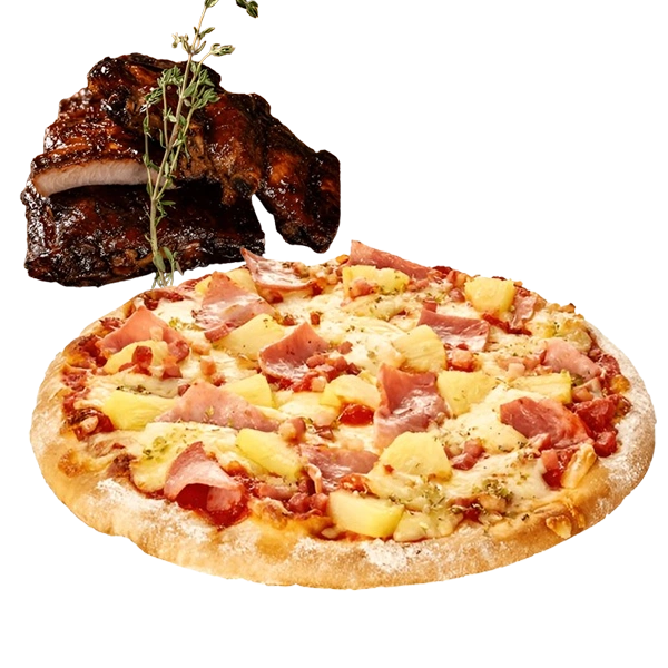 Lrg Pizza And Small Ribs
